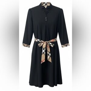 Burdully Britt Fit/Flare Shirt Dress/Tunic black plaid details, Size L